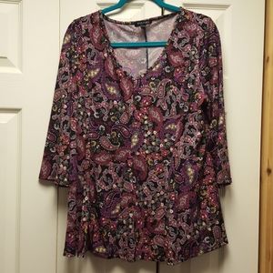 3/4 Sleeve Patterned Shirt